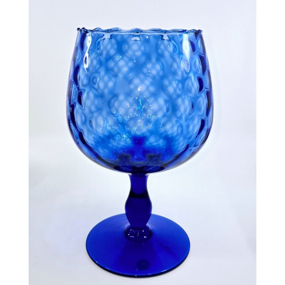 Holy Empoli! Gorgeous blue optic snifter made in Italy circa 1970s